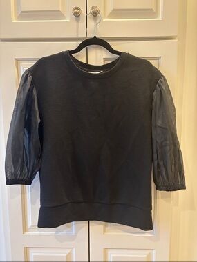 Prologue Black Puff-Sleeve Sweatshirt